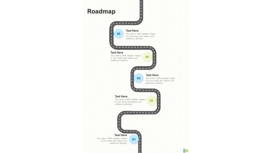 Roadmap Event Announcer Proposal One Pager Sample Example Document
