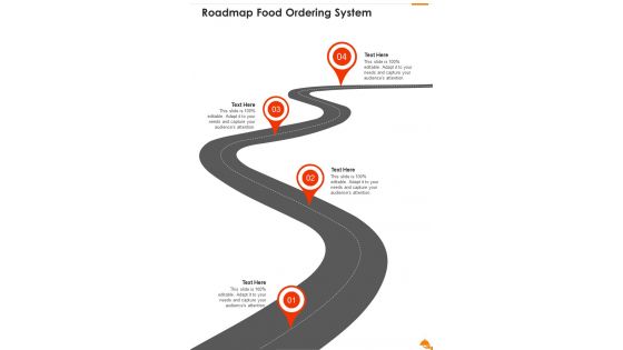 Roadmap Food Ordering System One Pager Sample Example Document