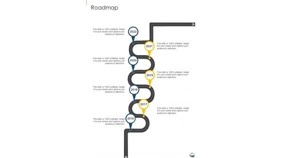 Roadmap Food Product Development Proposal One Pager Sample Example Document