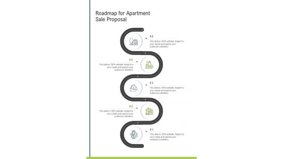 Roadmap For Apartment Sale Proposal One Pager Sample Example Document