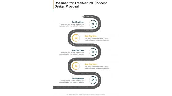 Roadmap For Architectural Concept Design Proposal One Pager Sample Example Document