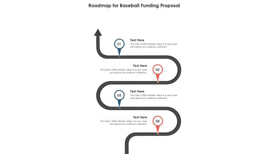 Roadmap For Baseball Funding Proposal One Pager Sample Example Document