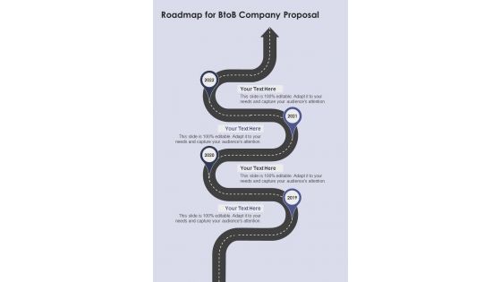 Roadmap For Btob Company Proposal One Pager Sample Example Document