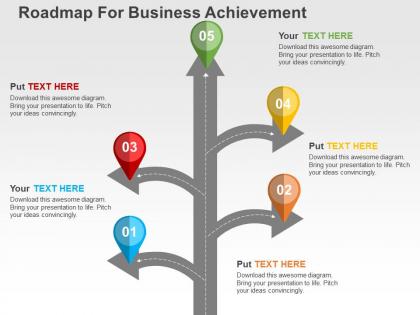 Roadmap for business achievement flat powerpoint design