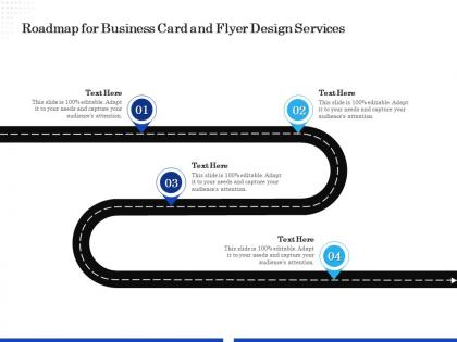 Roadmap for business card and flyer design services ppt topics
