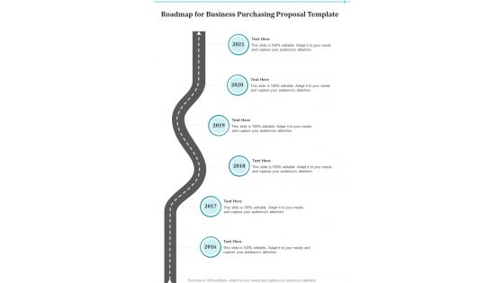 Roadmap For Business Purchasing Proposal Template One Pager Sample Example Document