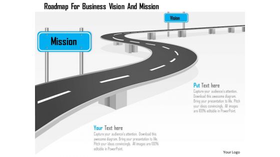 Roadmap for business vision and mission powerpoint template