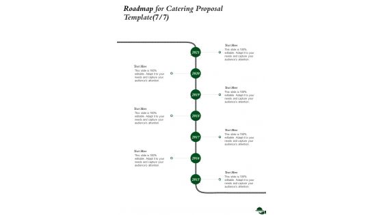 Roadmap For Catering Proposal Template One Pager Sample Example Document