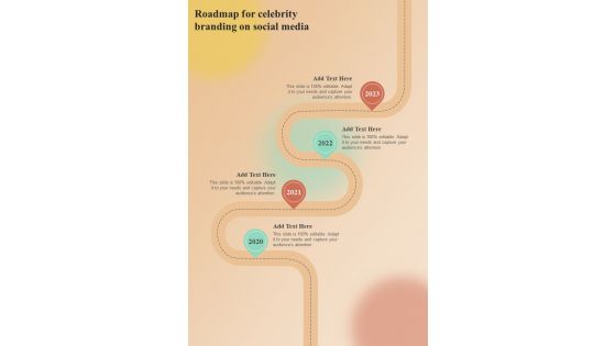 Roadmap For Celebrity Branding On Social Media One Pager Sample Example Document