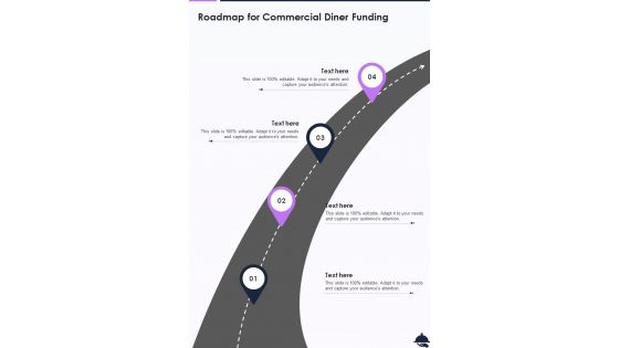 Roadmap For Commercial Diner Funding One Pager Sample Example Document