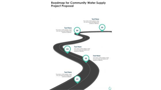 Roadmap For Community Water Supply Project Proposal One Pager Sample Example Document