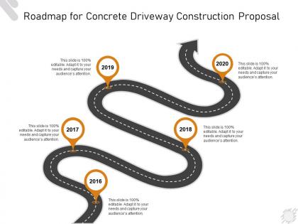 Roadmap for concrete driveway construction proposal ppt powerpoint presentation styles grid
