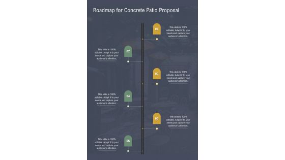 Roadmap For Concrete Patio Proposal One Pager Sample Example Document