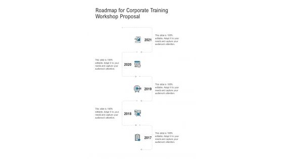 Roadmap For Corporate Training Workshop Proposal One Pager Sample Example Document