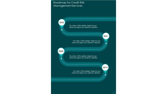 Roadmap For Credit Risk Management Services One Pager Sample Example Document