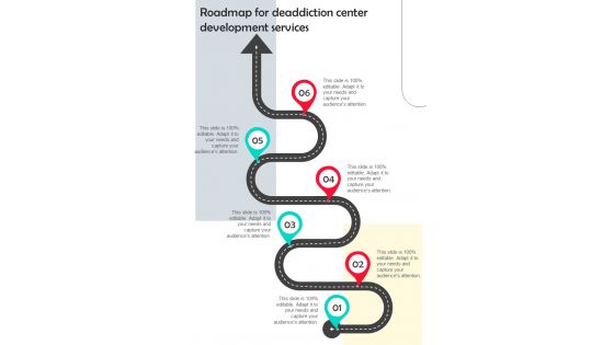 Roadmap For Deaddiction Center Development Services One Pager Sample Example Document