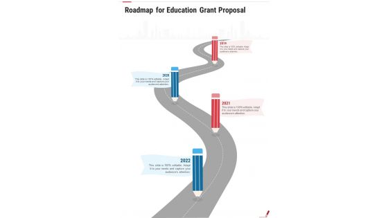 Roadmap For Education Grant Proposal One Pager Sample Example Document
