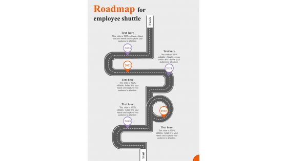 Roadmap For Employee Shuttle Proposal For Employee Shuttle One Pager Sample Example Document