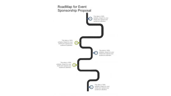 Roadmap For Event Sponsorship Proposal One Pager Sample Example Document