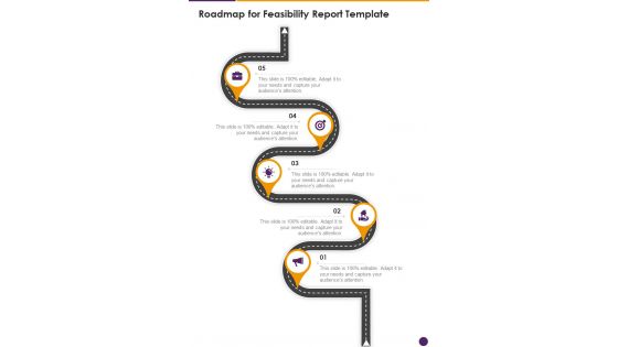 Roadmap For Feasibility Report Template One Pager Sample Example Document