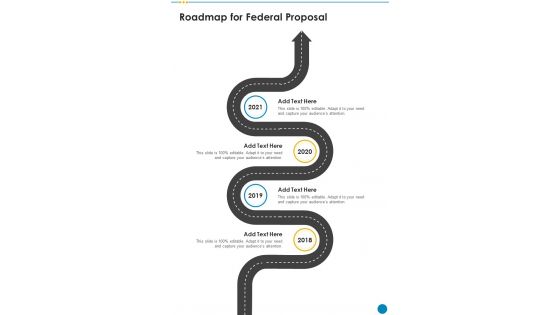 Roadmap For Federal Proposal One Pager Sample Example Document