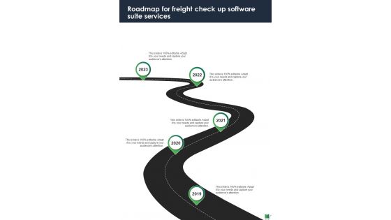 Roadmap For Freight Check Up Software Suite Services One Pager Sample Example Document