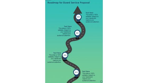 Roadmap For Guard Service Proposal One Pager Sample Example Document
