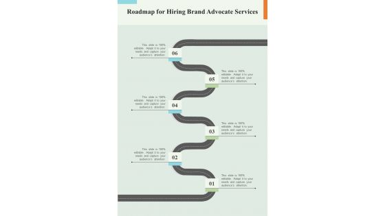 Roadmap For Hiring Brand Advocate Services One Pager Sample Example Document