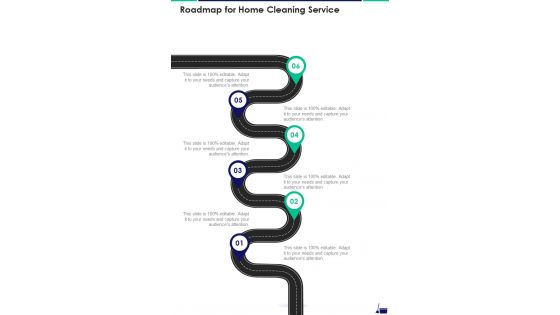 Roadmap For Home Cleaning Service One Pager Sample Example Document