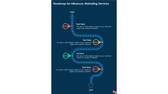 Roadmap For Influencer Marketing Services One Pager Sample Example Document
