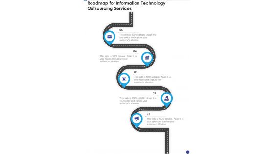 Roadmap For Information Technology Outsourcing Services One Pager Sample Example Document