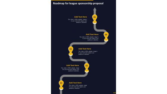 Roadmap For League Sponsorship Proposal One Pager Sample Example Document