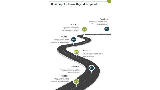 Roadmap For Lease Buyout Proposal One Pager Sample Example Document