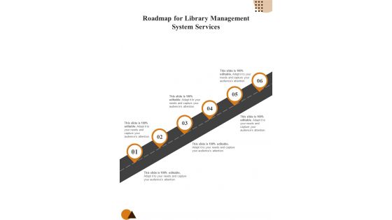 Roadmap For Library Management System Services One Pager Sample Example Document