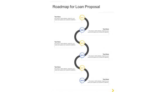 Roadmap For Loan Proposal One Pager Sample Example Document