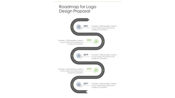 Roadmap For Logo Design Proposal One Pager Sample Example Document