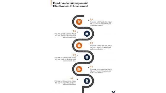 Roadmap For Management Effectiveness Enhancement One Pager Sample Example Document
