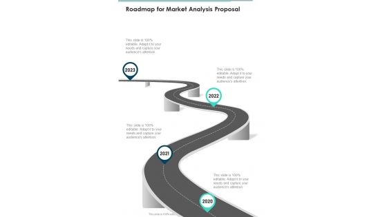 Roadmap For Market Analysis Proposal One Pager Sample Example Document