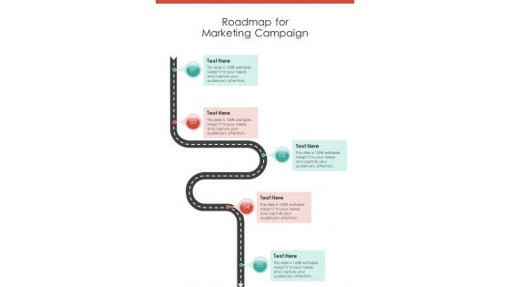 Roadmap For Marketing Campaign One Pager Sample Example Document