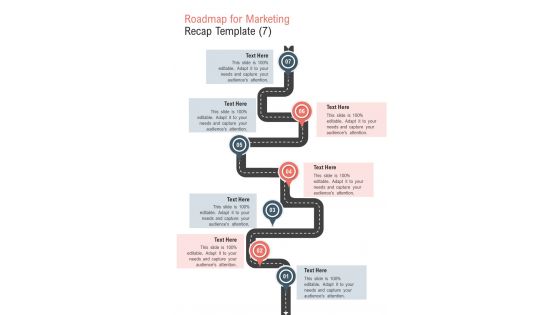 Roadmap For Marketing Recap Template One Pager Sample Example Document