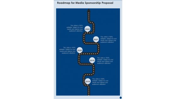 Roadmap For Media Sponsorship Proposal One Pager Sample Example Document