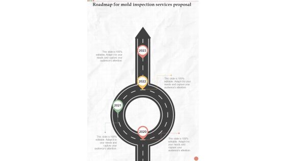 Roadmap For Mold Inspection Services Proposal One Pager Sample Example Document