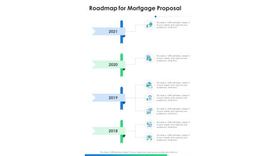 Roadmap For Mortgage Proposal One Pager Sample Example Document