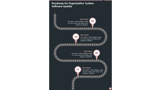 Roadmap For Organization System Software Update One Pager Sample Example Document