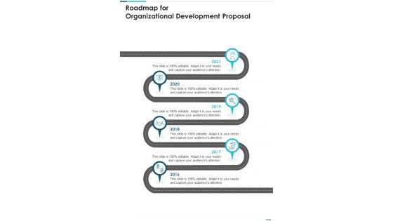 Roadmap For Organizational Development Proposal One Pager Sample Example Document