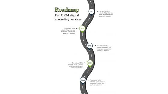 Roadmap For ORM Digital Marketing One Pager Sample Example Document