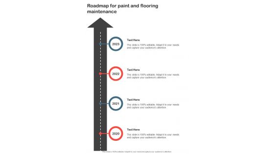 Roadmap For Paint And Flooring Maintenance One Pager Sample Example Document