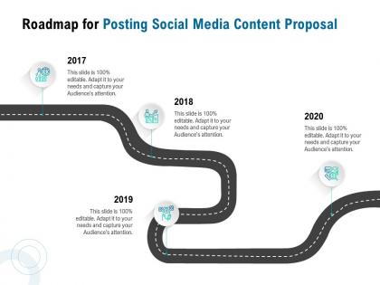 Roadmap for posting social media content proposal ppt powerpoint presentation model