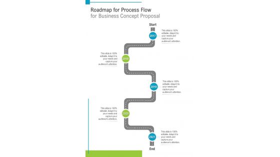 Roadmap For Process Flow For Business Concept Proposal One Pager Sample Example Document