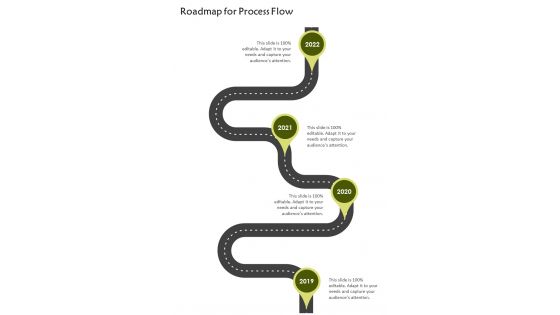 Roadmap For Process Flow Hotel Franchise Proposal One Pager Sample Example Document